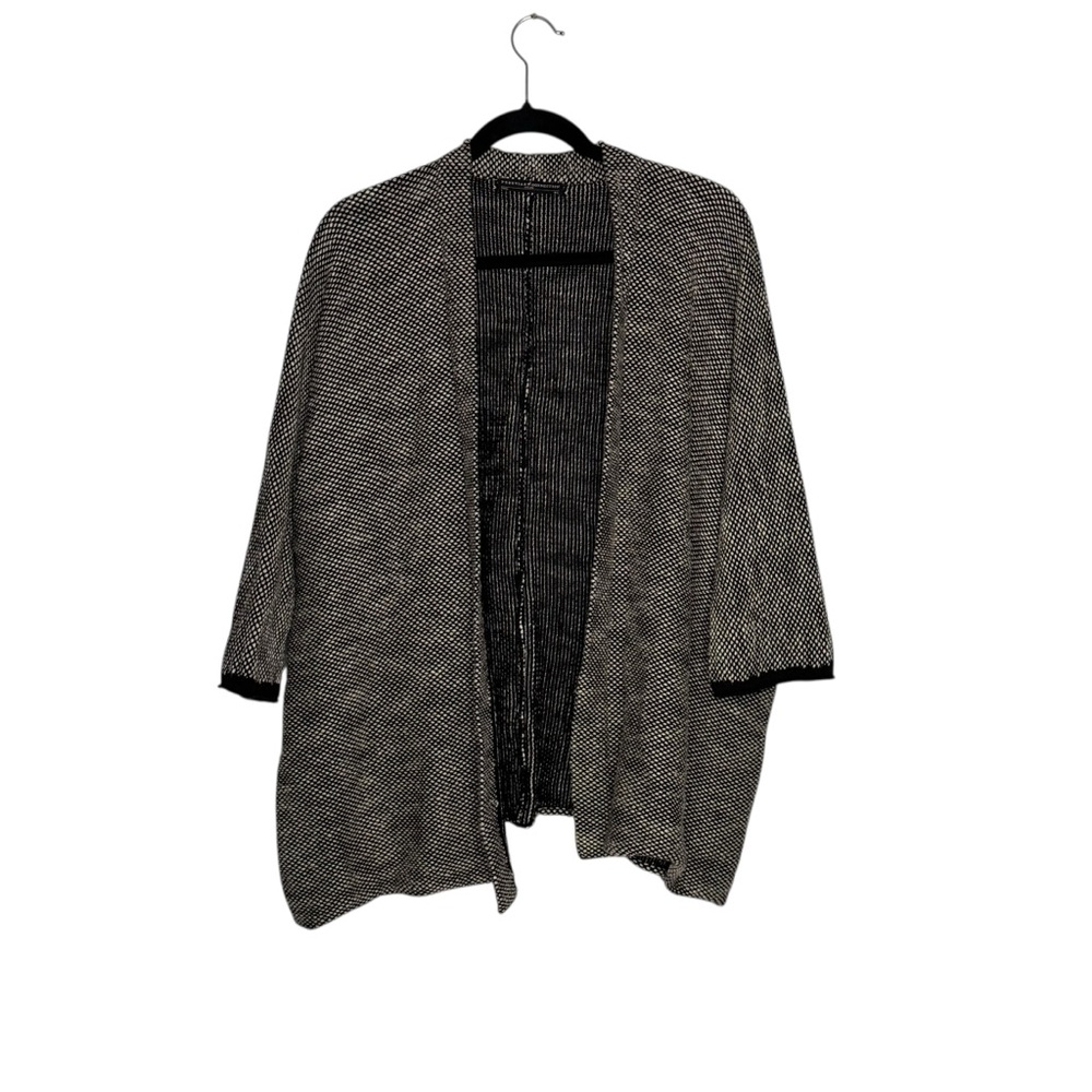 Peruvian Connection M/L Oversized Cotton/Baby Alpaca Open Cardigan Sweater Wrap
